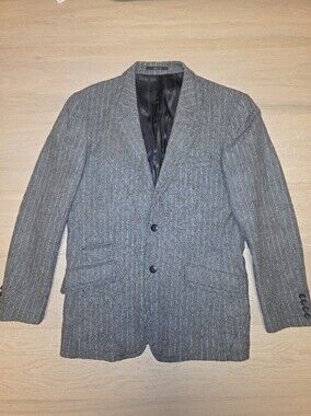 Y2K Selected Homme slim fit Wrinkled pinstriped blazer size 48 or US 38R